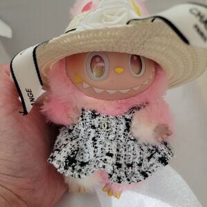 Clothes For Popmart Labubu Doll 2 pc, Hat+ Dress